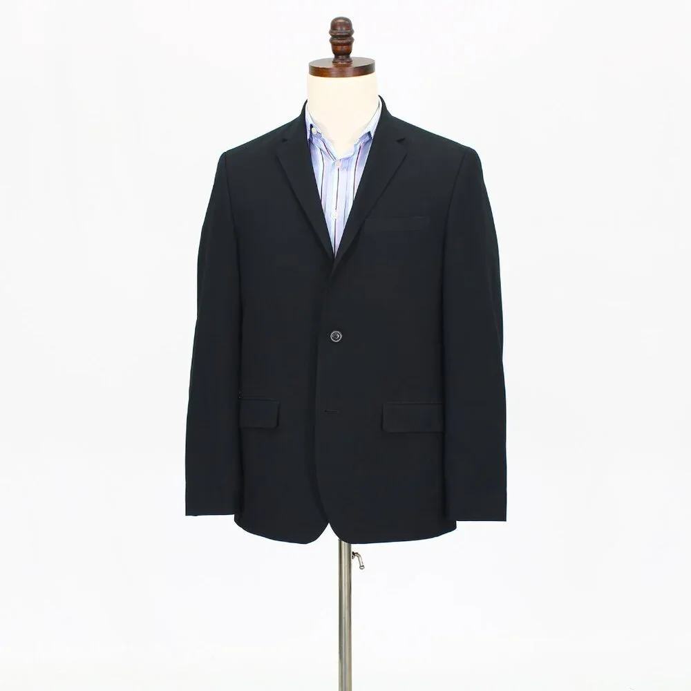 Ben Sherman 40R Black Solid 2-Button Sport Coat Blazer Jacket T716
